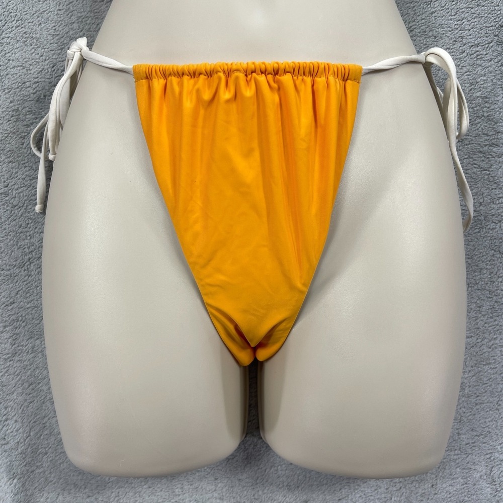 VYB Vicious Young Babes Tie Bikinis Bottoms Womens Small Orange Stretch Swimwear